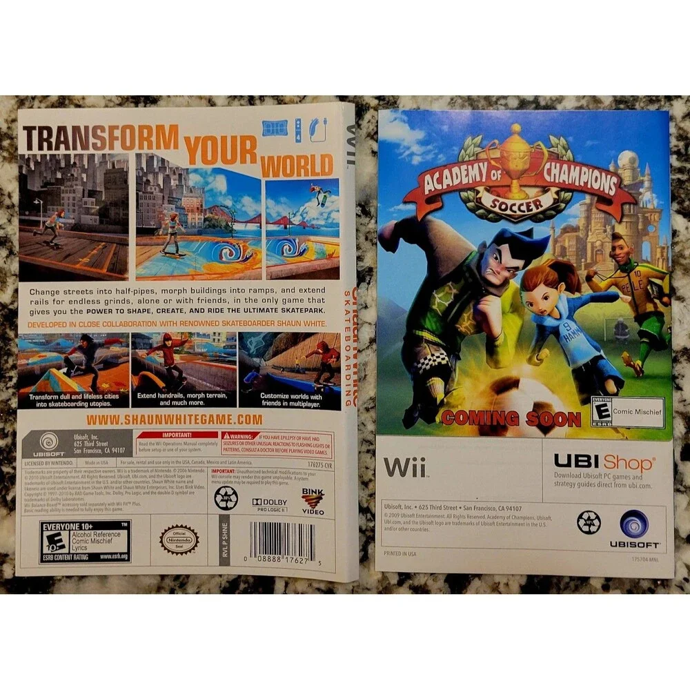 Shaun White Snowboarding: World Stage (Nintendo Wii, 2009),Manual & Artwork ONLY